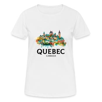 Quebec Canada Montreal, quebec flag - Frauen T-Shirt atmungsaktiv - Weiß - Vorne - AI Model Female 172 dark (172cm)