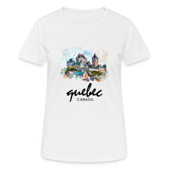 Quebec Canada Montreal, quebec flag - Frauen T-Shirt atmungsaktiv - Weiß - Vorne - AI Model Female 172 dark (172cm)