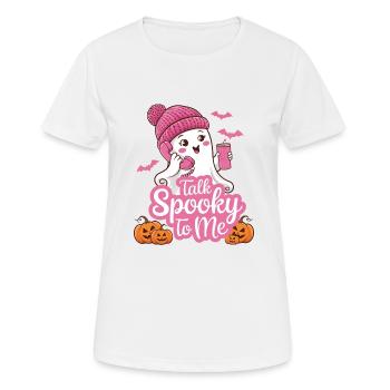 Halloween Fantôme Drôle Parler Effrayant Pour Moi - T-shirt respirant Femme - blanc - Devant - AI Model Female 172 dark (172cm)