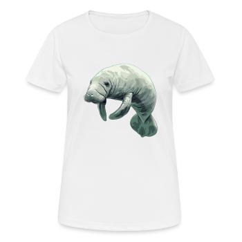 Lamantins Seekuh Lamantin - T-shirt respirant Femme - blanc - Devant - AI Model Female 172 dark (172cm)