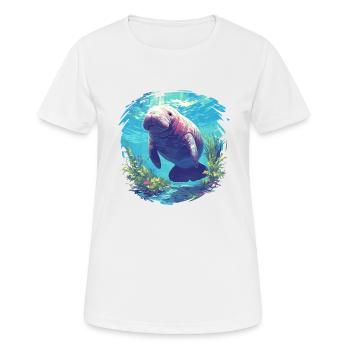 Lamantins Seekuh Lamantin - T-shirt respirant Femme - blanc - Devant - AI Model Female 172 dark (172cm)