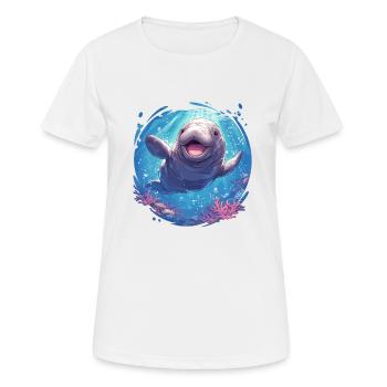 Lamantins Seekuh Lamantin - T-shirt respirant Femme - blanc - Devant - AI Model Female 172 dark (172cm)