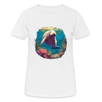 Lamantins Seekuh Lamantin - T-shirt respirant Femme - blanc - Devant - AI Model Female 172 dark (172cm)