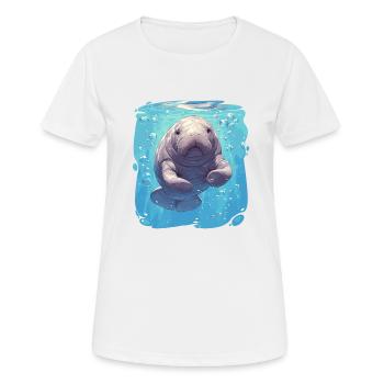 Lamantins Seekuh Lamantin - T-shirt respirant Femme - blanc - Devant - AI Model Female 172 dark (172cm)