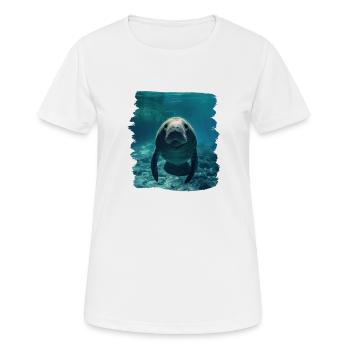 Lamantins Seekuh Lamantin - T-shirt respirant Femme - blanc - Devant - AI Model Female 172 dark (172cm)