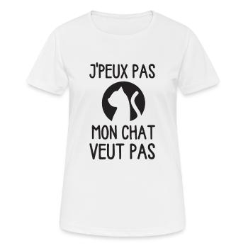 Chat mignon Ragdoll chaton doux - T-shirt respirant Femme - blanc - Devant - AI Model Female 172 dark (172cm)