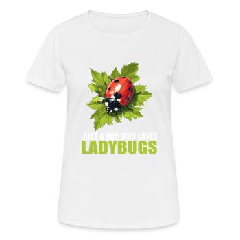Lieveheersbeestje Marienkäfer - Vrouwen T-shirt ademend actief - wit - Voor - AI Model Female 172 dark (172cm)