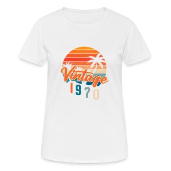 Vintage 1970 Rétro - T-shirt respirant Femme - blanc - Devant - AI Model Female 172 dark (172cm)