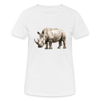 Rhino Nashörner Nashorn - Frauen T-Shirt atmungsaktiv - Weiß - Vorne - AI Model Female 172 dark (172cm)