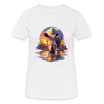 Rhino Nashörner Nashorn - Frauen T-Shirt atmungsaktiv - Weiß - Vorne - AI Model Female 172 dark (172cm)