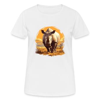 Rhino Nashörner Nashorn - Frauen T-Shirt atmungsaktiv - Weiß - Vorne - AI Model Female 172 dark (172cm)