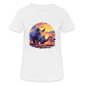 Rhino Nashörner Nashorn - Frauen T-Shirt atmungsaktiv - Weiß - Vorne - AI Model Female 172 dark (172cm)