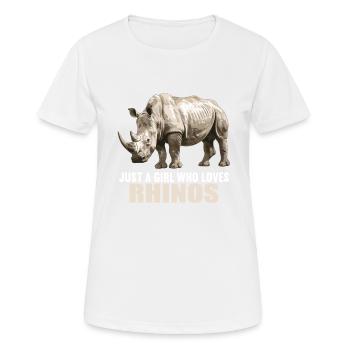 Rhino Nashörner Nashorn - Frauen T-Shirt atmungsaktiv - Weiß - Vorne - AI Model Female 172 dark (172cm)