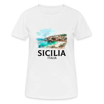 Sicilia Italia, sicilian - Frauen T-Shirt atmungsaktiv - Weiß - Vorne - AI Model Female 172 dark (172cm)