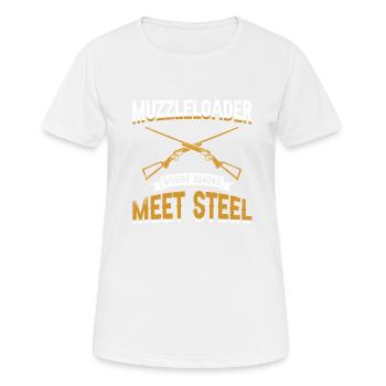 Vorderlader Muzzleloader Muzzle Loading - Frauen T-Shirt atmungsaktiv - Weiß - Vorne - AI Model Female 172 dark (172cm)