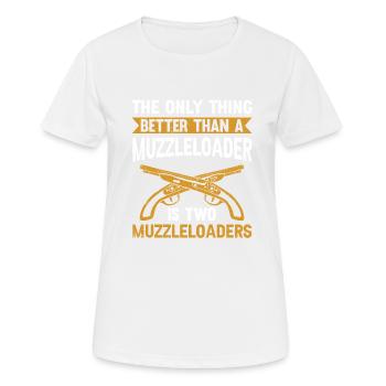 Vorderlader Muzzleloader Muzzle Loading - Frauen T-Shirt atmungsaktiv - Weiß - Vorne - AI Model Female 172 dark (172cm)