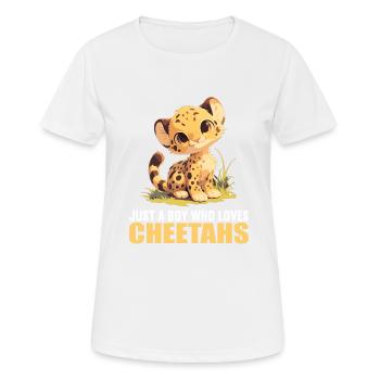 Cheetah Geparde Gepard - Frauen T-Shirt atmungsaktiv - Weiß - Vorne - AI Model Female 172 dark (172cm)