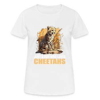 Cheetah Geparde Gepard - Frauen T-Shirt atmungsaktiv - Weiß - Vorne - AI Model Female 172 dark (172cm)