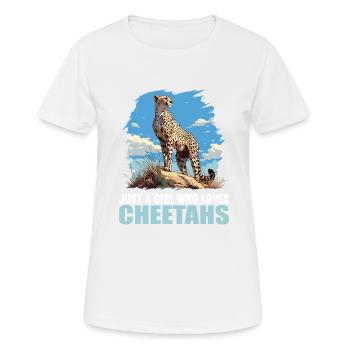 Cheetah Geparde Gepard - Frauen T-Shirt atmungsaktiv - Weiß - Vorne - AI Model Female 172 dark (172cm)
