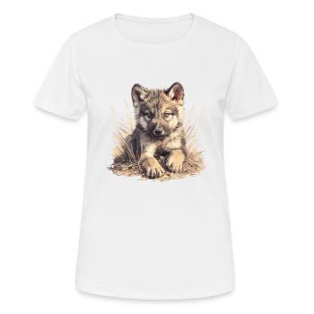 Wölfe Wolf - Frauen T-Shirt atmungsaktiv - Weiß - Vorne - AI Model Female 172 dark (172cm)
