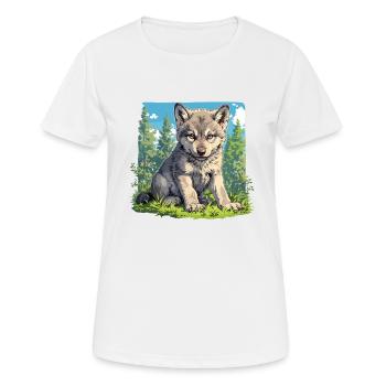 Wölfe Wolf - Frauen T-Shirt atmungsaktiv - Weiß - Vorne - AI Model Female 172 dark (172cm)