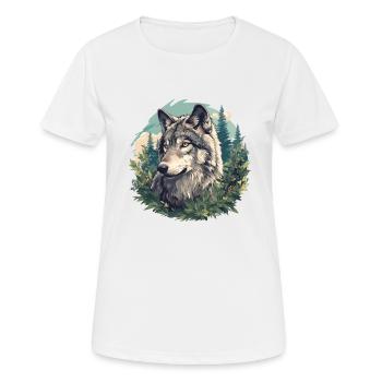 Wölfe Wolf - Frauen T-Shirt atmungsaktiv - Weiß - Vorne - AI Model Female 172 dark (172cm)
