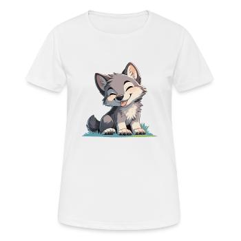 Wölfe Wolf - Frauen T-Shirt atmungsaktiv - Weiß - Vorne - AI Model Female 172 dark (172cm)