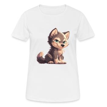 Wölfe Wolf - Frauen T-Shirt atmungsaktiv - Weiß - Vorne - AI Model Female 172 dark (172cm)