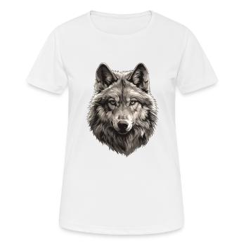 Wölfe Wolf - Frauen T-Shirt atmungsaktiv - Weiß - Vorne - AI Model Female 172 dark (172cm)