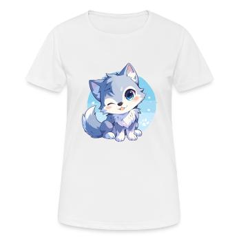 Wölfe Wolf - Frauen T-Shirt atmungsaktiv - Weiß - Vorne - AI Model Female 172 dark (172cm)