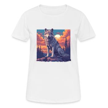 Wölfe Wolf - Frauen T-Shirt atmungsaktiv - Weiß - Vorne - AI Model Female 172 dark (172cm)