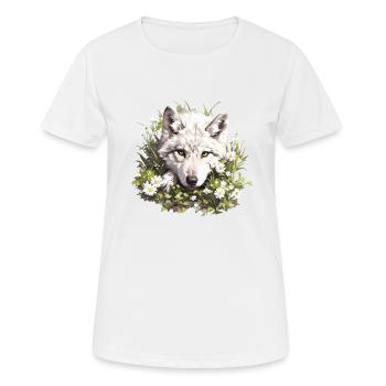 Wölfe Wolf - Frauen T-Shirt atmungsaktiv - Weiß - Vorne - AI Model Female 172 dark (172cm)