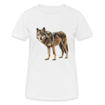 Wölfe Wolf - Frauen T-Shirt atmungsaktiv - Weiß - Vorne - AI Model Female 172 dark (172cm)