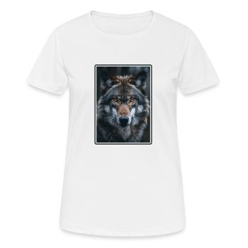 Wölfe Wolf - Frauen T-Shirt atmungsaktiv - Weiß - Vorne - AI Model Female 172 dark (172cm)