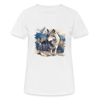 Wölfe Wolf - Frauen T-Shirt atmungsaktiv - Weiß - Vorne - AI Model Female 172 dark (172cm)
