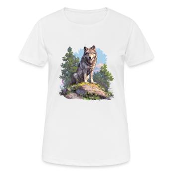 Wölfe Wolf - Frauen T-Shirt atmungsaktiv - Weiß - Vorne - AI Model Female 172 dark (172cm)
