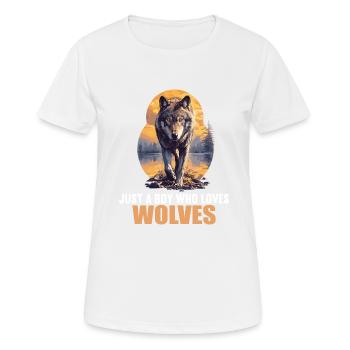 Wölfe Wolf - Frauen T-Shirt atmungsaktiv - Weiß - Vorne - AI Model Female 172 dark (172cm)