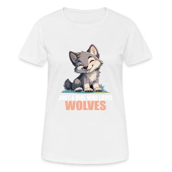 Wölfe Wolf - Frauen T-Shirt atmungsaktiv - Weiß - Vorne - AI Model Female 172 dark (172cm)