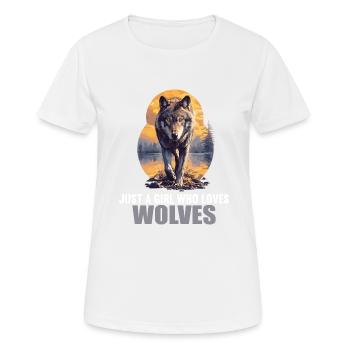 Wölfe Wolf - Frauen T-Shirt atmungsaktiv - Weiß - Vorne - AI Model Female 172 dark (172cm)