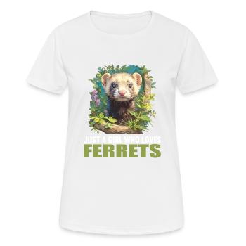Ferret Frettchen - Frauen T-Shirt atmungsaktiv - Weiß - Vorne - AI Model Female 172 dark (172cm)