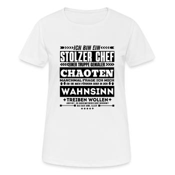 Stolzer Chef Chaoten Wahnsinn Teamleiter - Frauen T-Shirt atmungsaktiv - Weiß - Vorne - AI Model Female 172 dark (172cm)