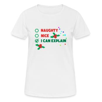 Christmas design naughty I can explain it - Women's Breathable T-Shirt - white - Front - AI Model Female 172 dark (172cm)