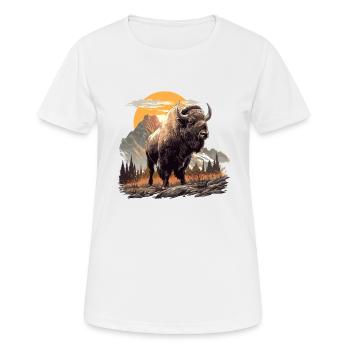 Bisons Bison - Women's Breathable T-Shirt - white - Front - AI Model Female 172 dark (172cm)