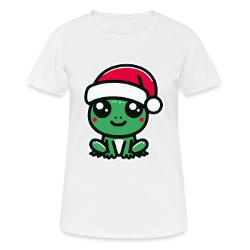 Weihnachten Frosch - Frauen T-Shirt atmungsaktiv - Weiß - Vorne - AI Model Female 172 dark (172cm)