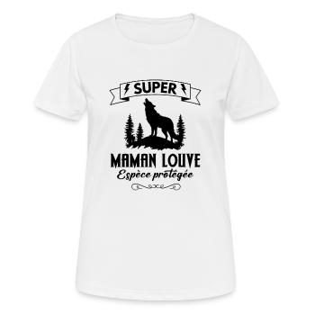 Super maman louve - T-shirt respirant Femme - blanc - Devant - AI Model Female 172 dark (172cm)