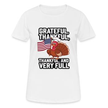 Dinde drôle de Thanksgiving - T-shirt respirant Femme - blanc - Devant - AI Model Female 172 dark (172cm)
