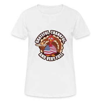 Dinde drôle de Thanksgiving - T-shirt respirant Femme - blanc - Devant - AI Model Female 172 dark (172cm)