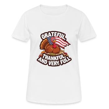 Dinde drôle de Thanksgiving - T-shirt respirant Femme - blanc - Devant - AI Model Female 172 dark (172cm)
