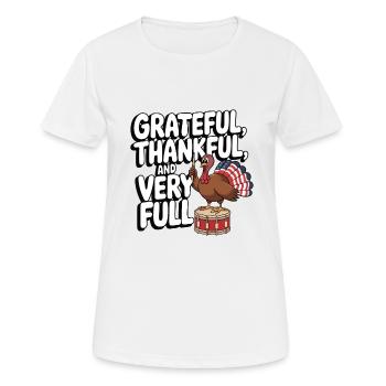 Dinde drôle de Thanksgiving - T-shirt respirant Femme - blanc - Devant - AI Model Female 172 dark (172cm)