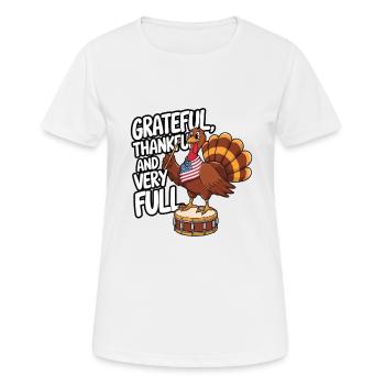 Dinde drôle de Thanksgiving - T-shirt respirant Femme - blanc - Devant - AI Model Female 172 dark (172cm)
